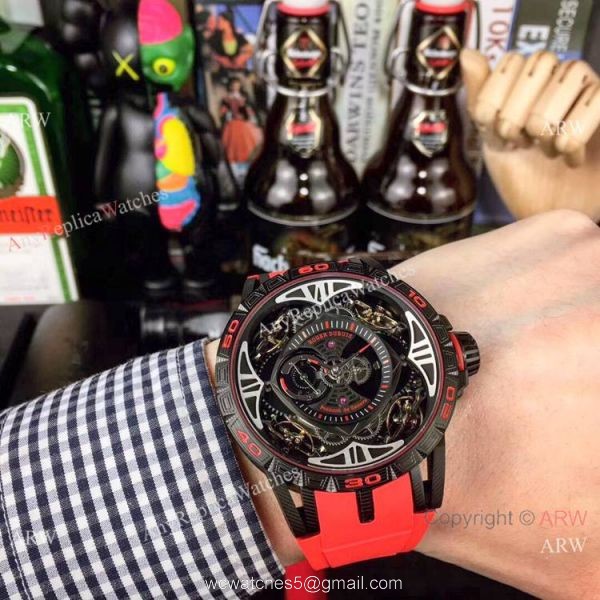 Copy Roger Dubuis Excalibur Quatuor All Black Automatic Watches 1
