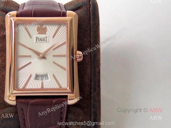 Swiss Replica Mens Piaget Emperador Rose Gold Silver Dial Automatic Watch 1