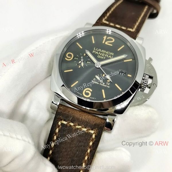 Best Copy Panerai Luminor GMT 72 Power Reserve Gray Dial Watch 44mm 1