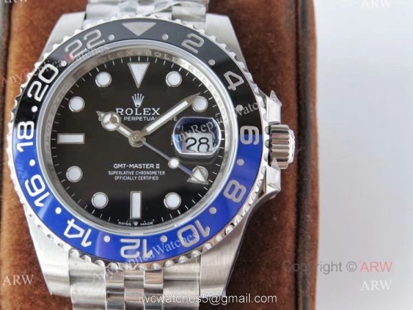 VR Factory Rolex GMT-Master ii Batman Best Replica Watches Swiss 3285 1