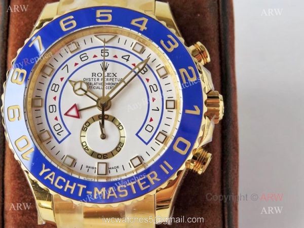 VR Factory Rolex Yacht-Master ii Gold Replica Watches 44mm 1