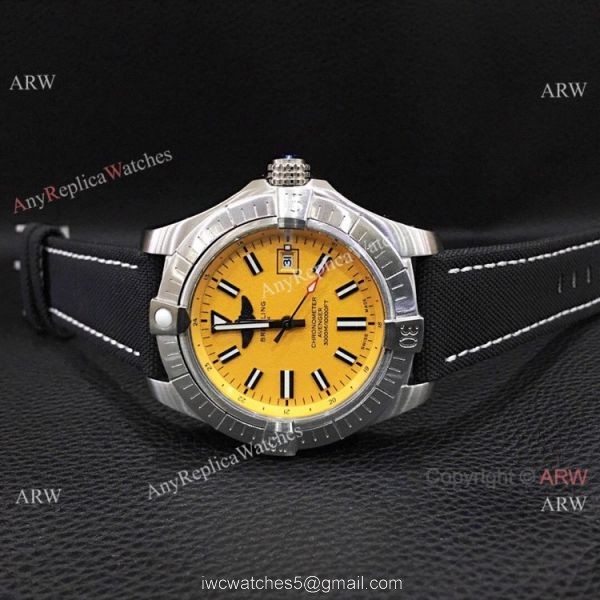 Breitling Avenger II Seawolf Watch Stianless Steel and Yellow Face 1