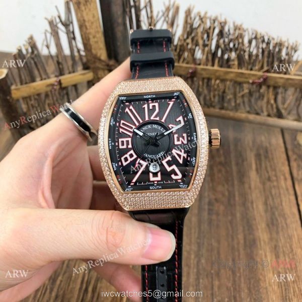 Clone Franck Muller Vanguard Classical Stainless Steel Diamond Watch 54mm 1