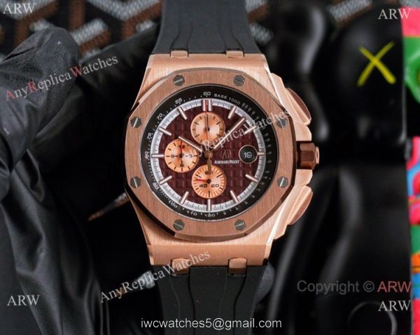 Fake Audemars Piguet Royal Oak Offshore Chrono Watches Rose Gold and Blue 1
