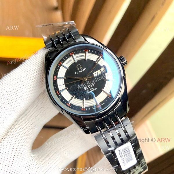 Replica Omega De Ville Hour Vision Brown Dial Watches 41MM 1