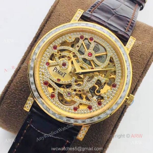 New Piaget Skeleton Watch Piaget Altiplano Gold Diamond Knockoff Watch 1