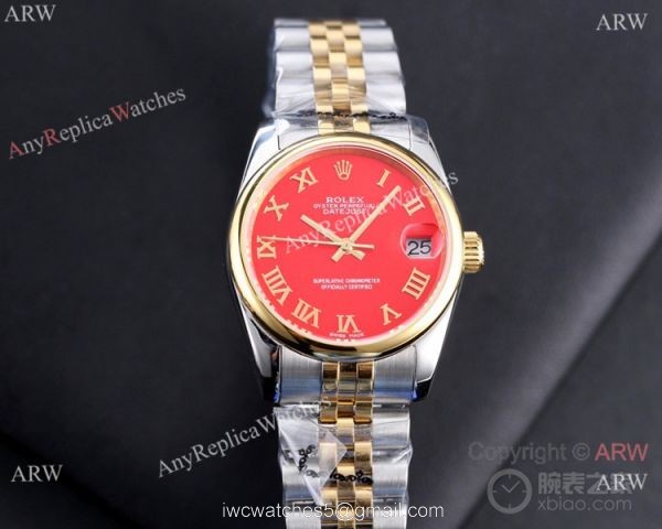New Clone Rolex Datejust Special Edition Red Dial Watch 31MM SWISS GRADE CASE 1