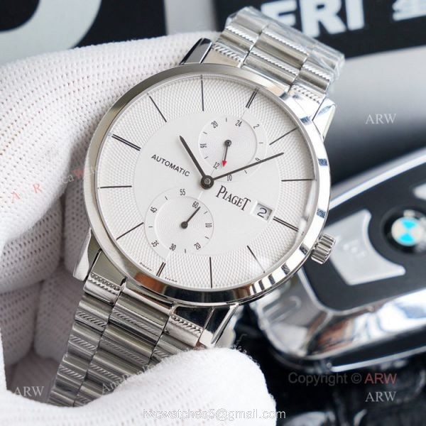New Piaget Altiplano Two Time Zone Stainless Steel Replica Watch 41mm 1