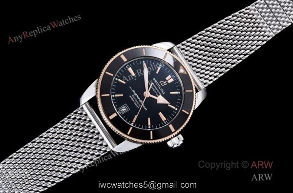 (GF) New Breitling Superocean Heritage ii 42mm Two Tone Black Replica Watches 1