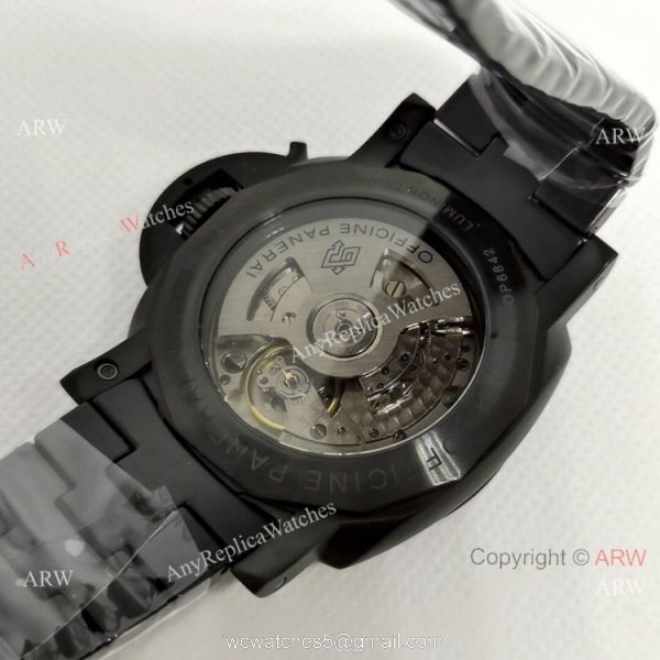 Fake Panerai Luminor GMT PAM 1441 Men Watch Black Steel 1
