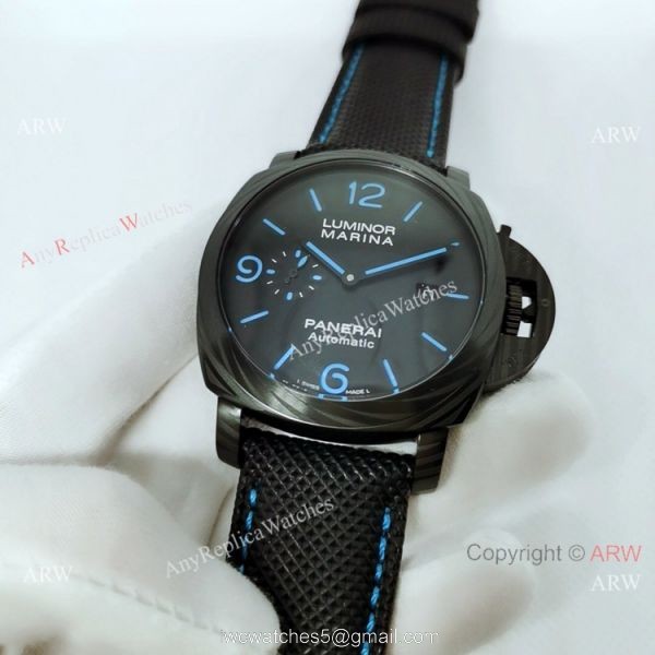 New Panerai Luminor Marina CarbotechtTM Blue Markers Fake Panerai Watch PAM1661 1
