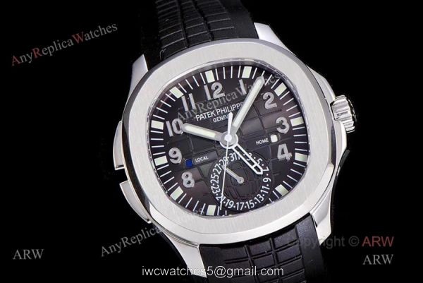 (GR) V2 New Upgraded 5164A Patek Philippe Aquanaut Grey Dial Black Rubber Swiss Replica Watch 1