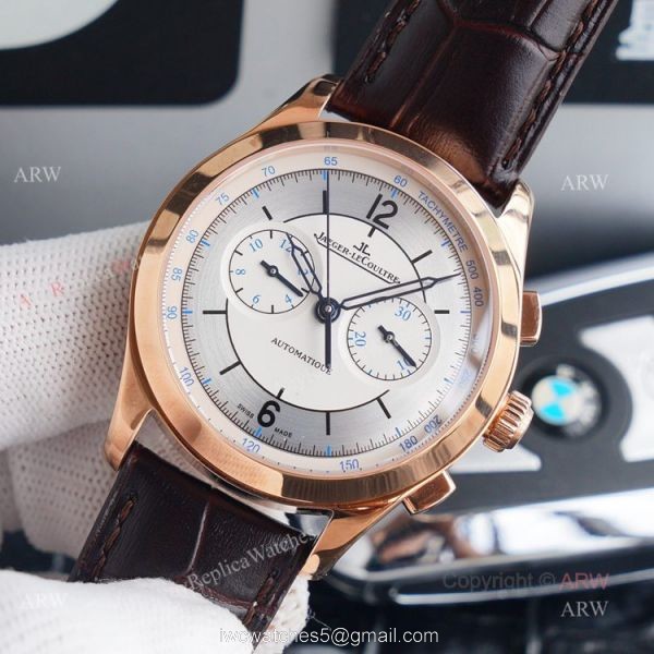 Swiss 7750 Jaeger Lecoultre Master Chronograph Rose Gold Replica Watch 40mm 1