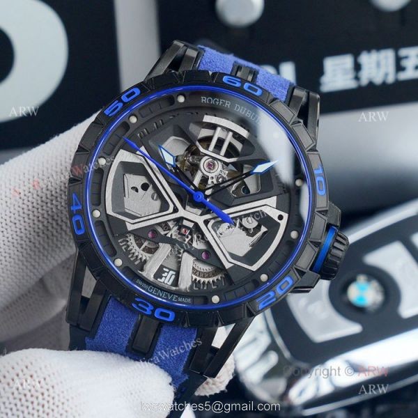 Ref RDDBEX0749 Best Replica Roger Dubuis Excalibur Huracan Blue Watch 45mm 1