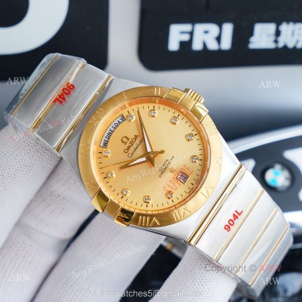 1:1 Swiss Replica Gold Omega Constellation Automatic Watch For Men 38mm 1