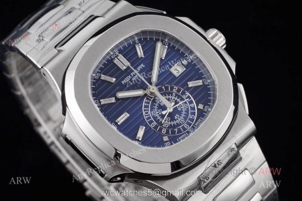 New Patek Philippe Nautilus Blue Dial Stainless Steel Case Swiss Luxury Replica Watch 1