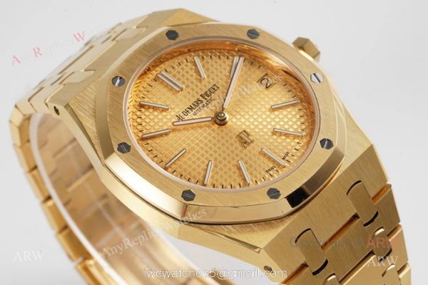New 15202 Audemars Piguet Royal Oak All Gold Swiss Replica Watch 39mm 1