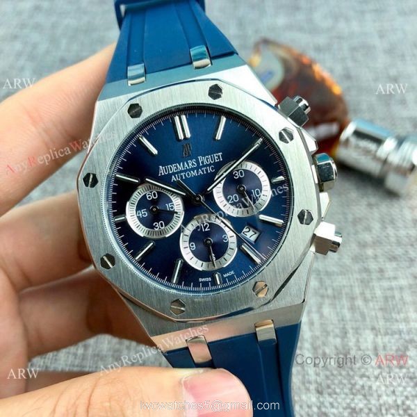 Replica Audemars Piguet Royal Oak Automatic Watches SS Rubber Strap 1