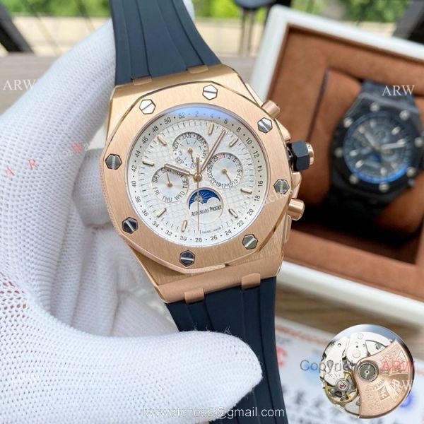 Copy Audemars Piguet Moonphase Watches Black Steel Case 1