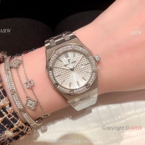 Copy Audemars Piguet Royal Oak Lady Watches SS Diamond Bezel 1