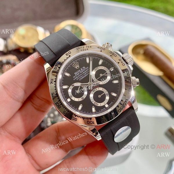 Rolex Daytona Panda Dial Rubber Strap Watches 40mm 1