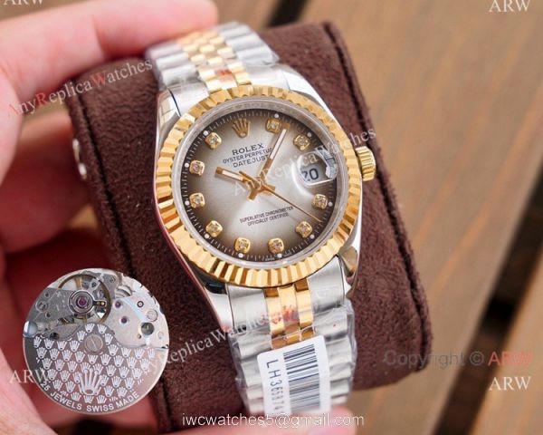 Swiss Quality Rolex Datejust Watches Two Tone Green Dial 1