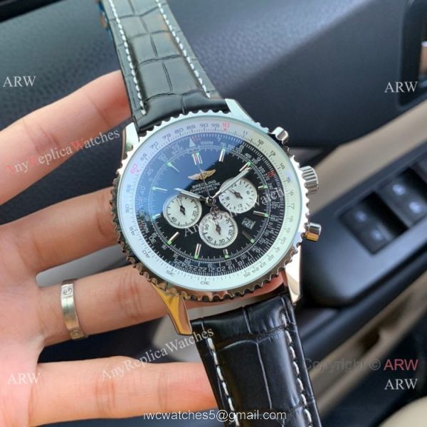Best Replica Breitling Navitimer 01 Brown Leather Strap Watches 1