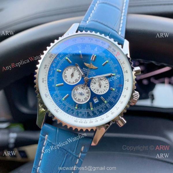 Best Replica Breitling Navitimer 01 Watch Blue Leather Strap 1