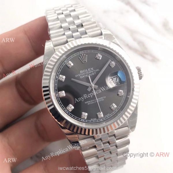 (EW) AAA Rolex Datejust II SS Jubilee Band Rhodium Diamond Dial Watch ETA3255 1