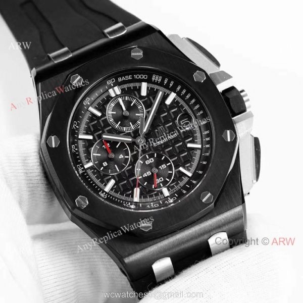 Royal Oak Offshore Replica Audemars Piguet Watches For Sale SS Black Rubber Strap Luxury Watch 1