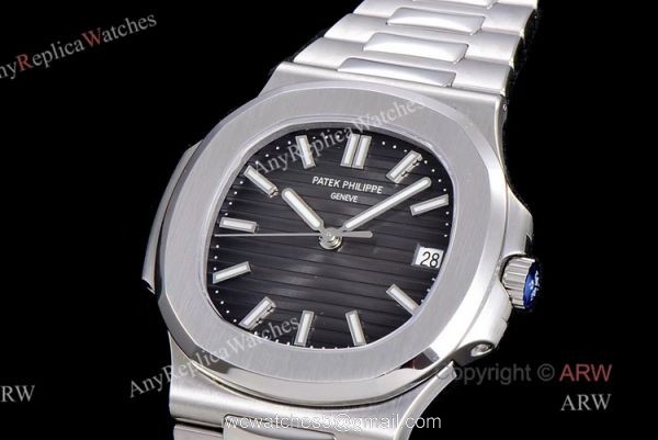 (GR) V2 Version Swiss Replica Patek Philippe Nautilus 5711 Stainless Steel Grey Dial Mens Watch 1
