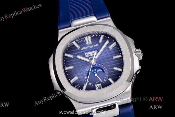 (GR) V2 Version New Patek Philippe Nautilus Annual Calendar 5726 Blue Dial Blue Rubber Replica Watch 1