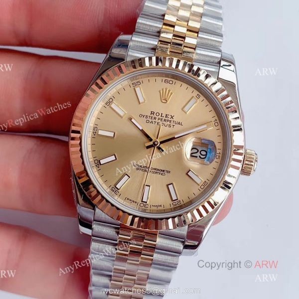 Noob Rolex Two Tone Datejust 41 Gold Dial Jubilee Bracelet Swiss Replica Watches For Men 1