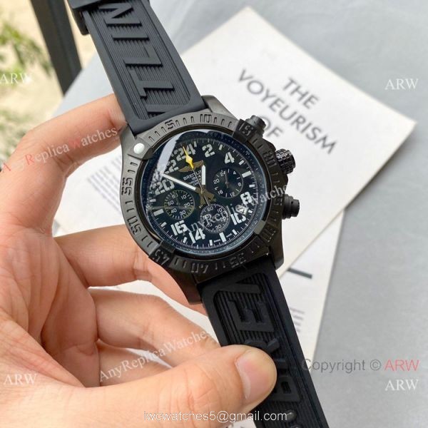 Replica Breitling Avenger Hurricane Military Watch Black Leather Strap 1