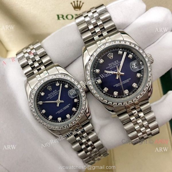 36mm and 31mm Copy Rolex Datejust Jubilee White Mother of Pearl Watch 1