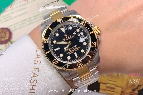 Rolex Submariner Two Tone Green Dial Watch Wholesale 1