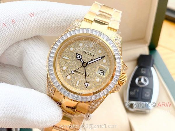 Luxury Replica Rolex GMT-Master 2 Full Diamond Watch 1