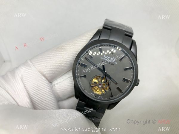 Best Replica Rolex Label Noir Tourbillon Men Watches 1