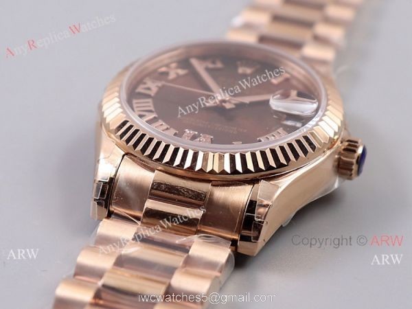 (TW) Swiss Fake Presidential Rolex Oyster Perpetual Datejust 31mm Watch Chocolate with Roman Dial 1