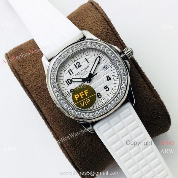 PFF Factory Patek Aquanaut Luce Quartz Watch Diamond Bezel Rubber Strap 1