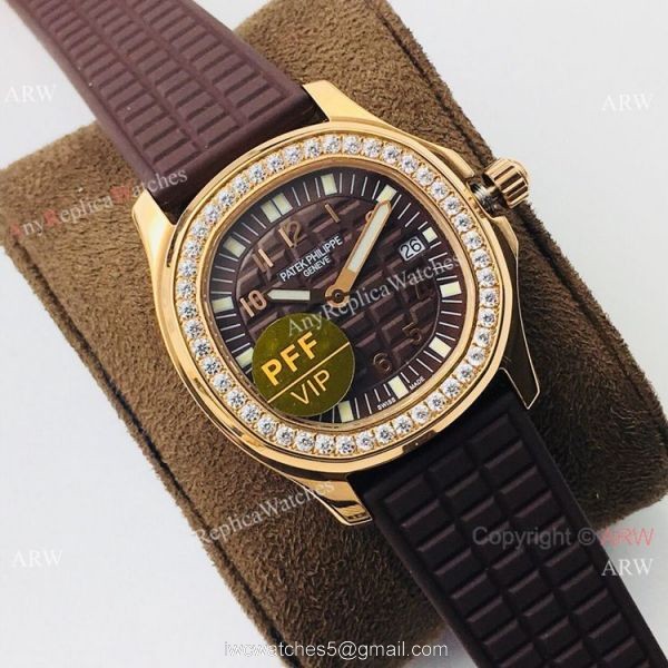 PFF Replica Patek Philippe Aquanaut Luce Lady Quartz Watch Chocolate Dial 1