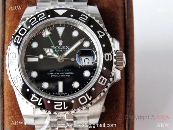 AAA Replica Rolex GMT Master II Black Ceramic Jubilee Watch VR-Factory 3186 Movement 1