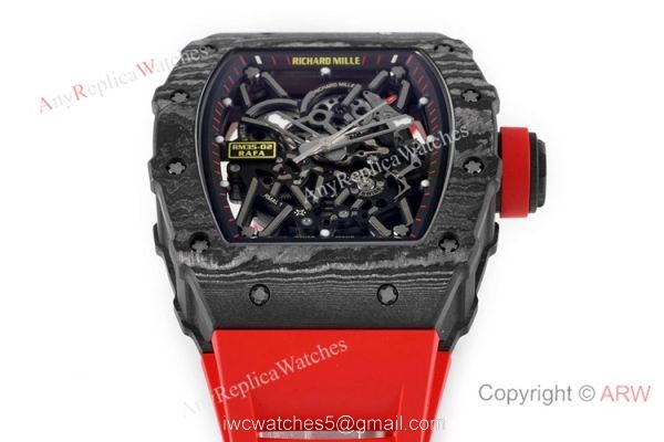 Swiss 1:1 Replica Richard Mille Rafael Nadal RM35-02 Watch Red Rubber Strap 1