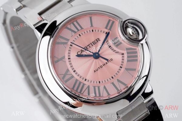 AF 1:1 Best Edition Cartier Ballon Bleu 33mm Watch Pink Dial 1