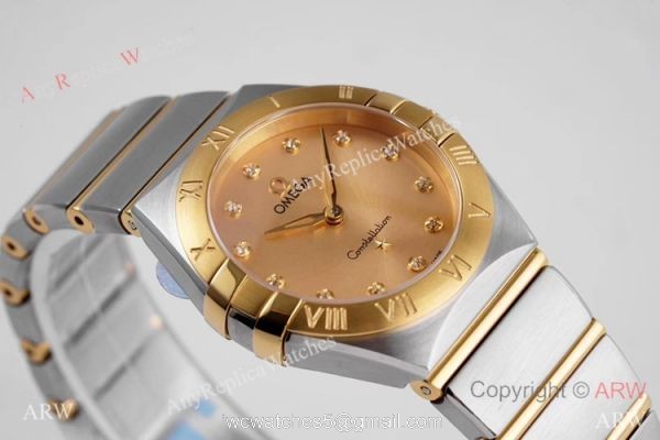NEW! Swiss Copy Omega Constellation 2-Tone Watch 28mm Quartz 1