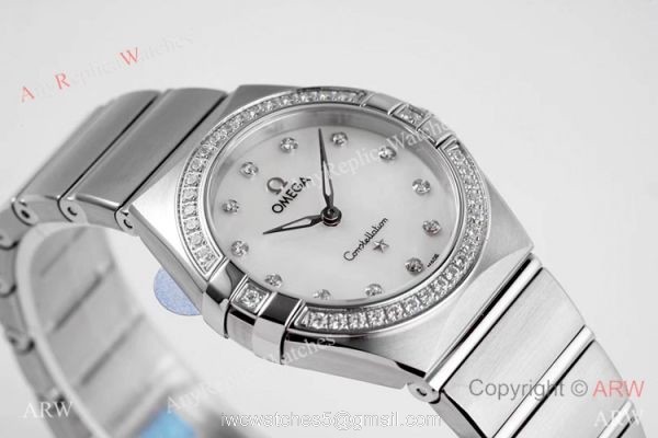 NEW! Swiss Grade Copy Omega Constellation 28mm Watch White MOP Dial 1