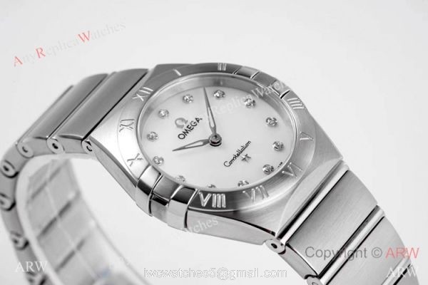 NEW Swiss Copy Omega Constellation Silver Steel Watch 28mm Women 1