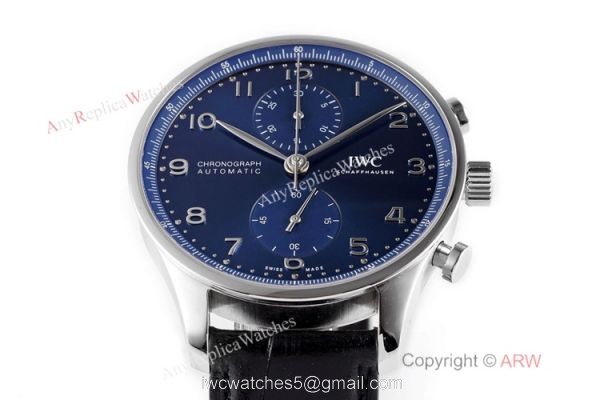 New! Swiss Replica IWC Schaffhausen Portugieser Chronograph Watch Blue Dial 1