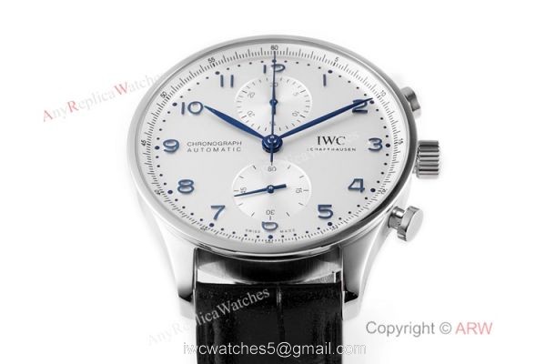 New! Swiss IWC Chronograph Portugieser White Dial Watch IWC Schaffhausen 1