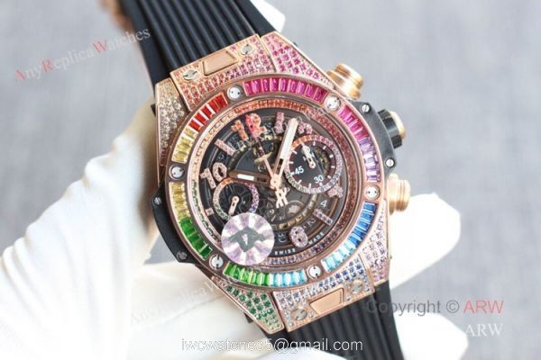 Best Hublot Watches For Men Swiss Replica Hublot Big Bang Unico Rainbow King Gold 1